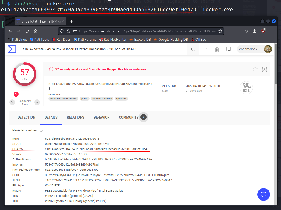   conti ransomware details SHA 256 on virus total