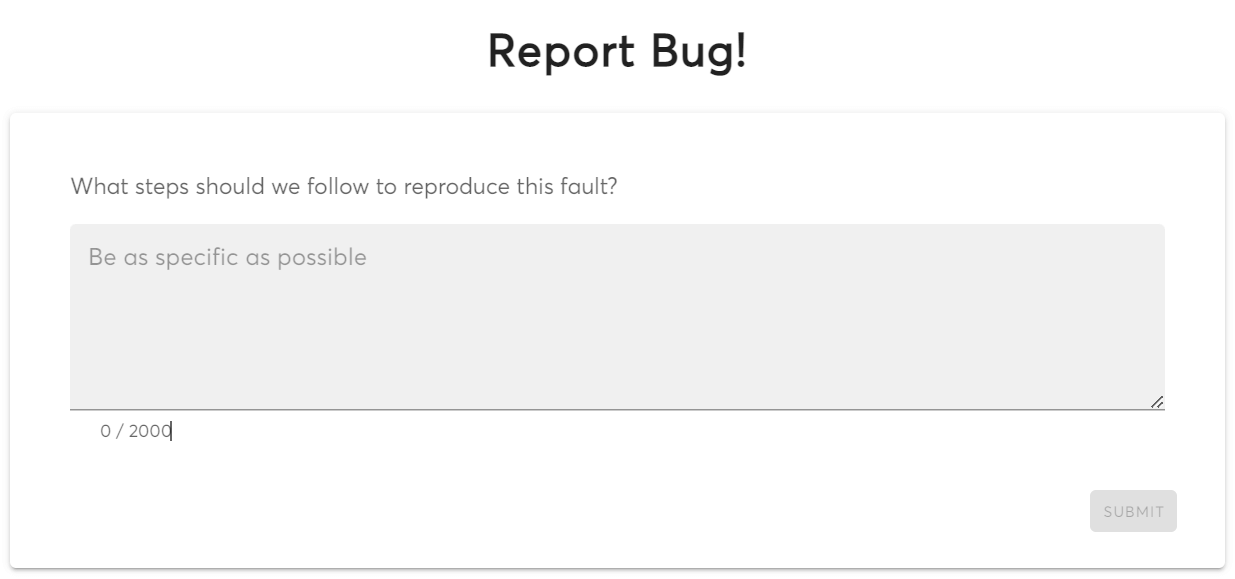 report platform bug